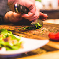 Chopping food ingredients