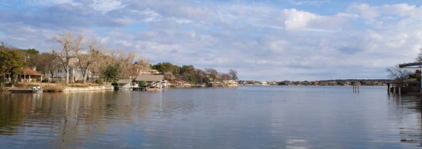 A view from the water of Lake Granbury