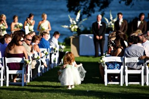 Texas Weddings - Flower Girl Going Down the Aisle 