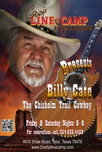 Granbury TX welcomes Billy Cate to Grady's Line Camp